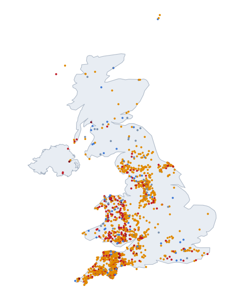 Map of every published UK climb