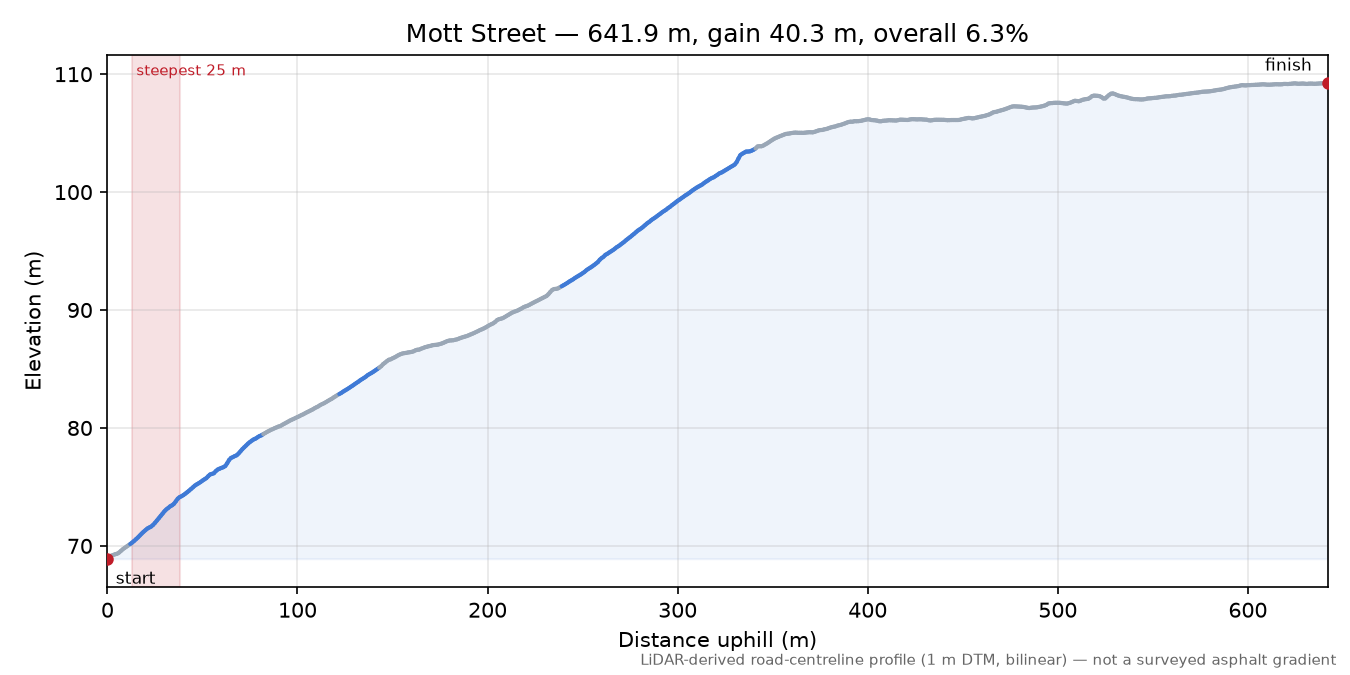 Mott Street elevation profile