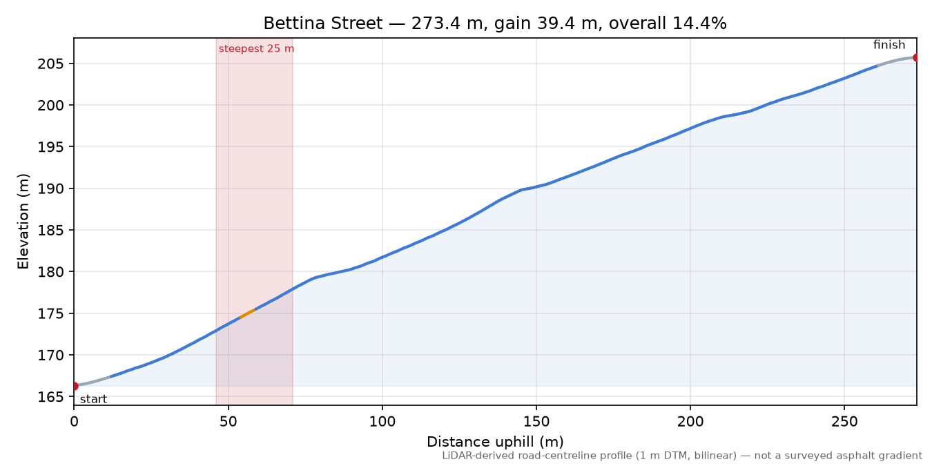 Bettina Street elevation profile