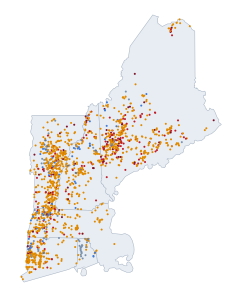 Map of the New England founding set